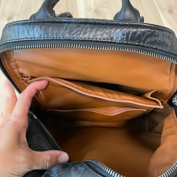 MCM Black Textured Women's Backpack - Picture 7 of 10